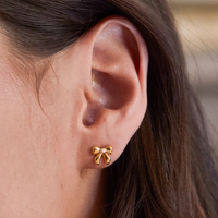 ESTELLA BARTLETT PEARL BOW STUD EARRINGS