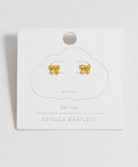 ESTELLA BARTLETT PEARL BOW STUD EARRINGS