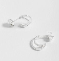 ESTELLA BARTLETT PAVE CURL HOOPS EARRINGS