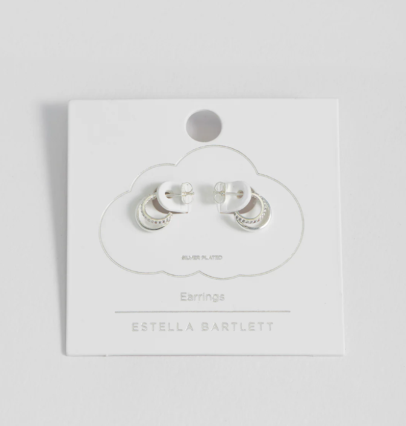 ESTELLA BARTLETT PAVE CURL HOOPS EARRINGS