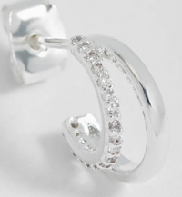 ESTELLA BARTLETT PAVE CURL HOOPS EARRINGS