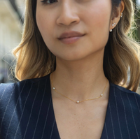 CLAUDIA BRADBY THREE PEARL FINE CHOKER STYLE NECKLACE