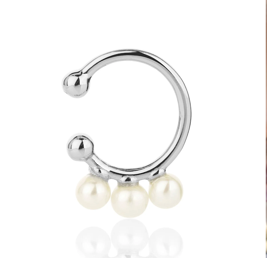 CLAUDIA BRADBY 3 PEARL DAINTY MERMAID EAR CLIMBER