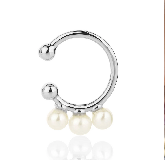 CLAUDIA BRADBY 3 PEARL DAINTY MERMAID EAR CLIMBER