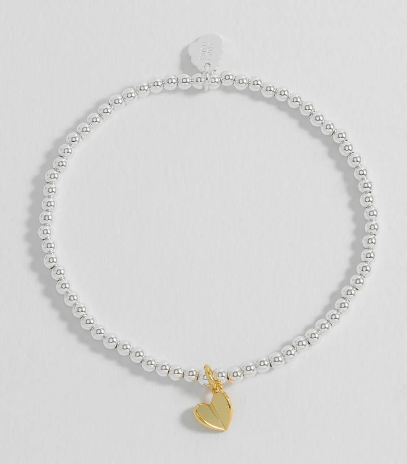 ESTELLA BARTLETT FOLDED HEART BEADED BRACELET