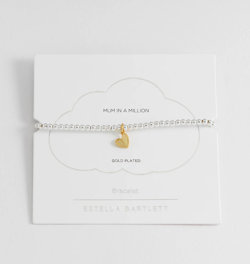 ESTELLA BARTLETT FOLDED HEART BEADED BRACELET