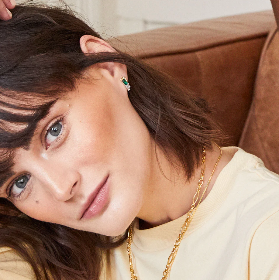 V BY LAURA VANN AUDREY GREEN STUD EARRINGS