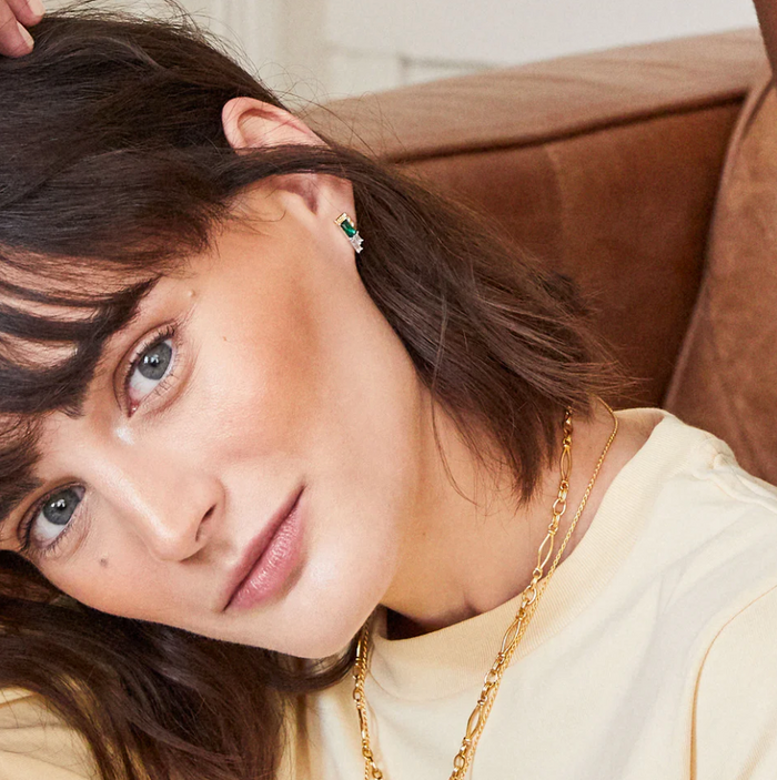 V BY LAURA VANN AUDREY GREEN STUD EARRINGS