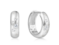 ANIA HAIE SMALL CHUBBY SPARKLING HUGGIE EARRINGS