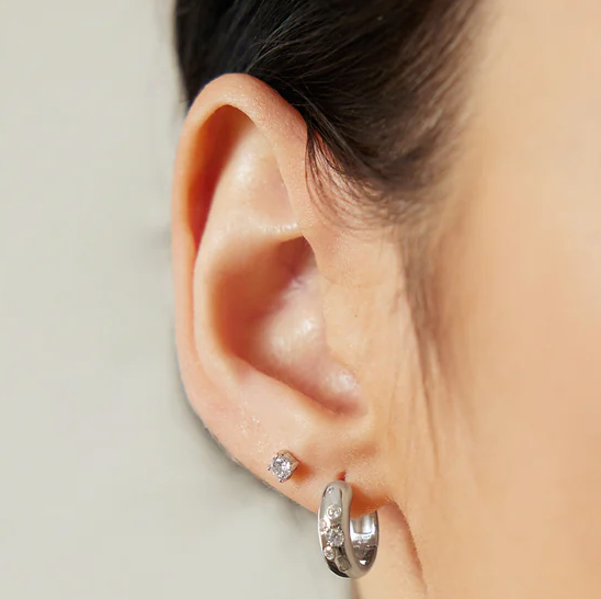 ANIA HAIE SMALL CHUBBY SPARKLING HUGGIE EARRINGS