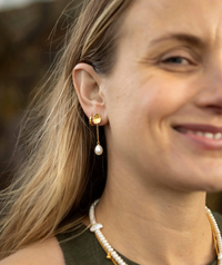 CLAUDIA BRADBY MOLTEN LAVA STUD DROP EARRINGS