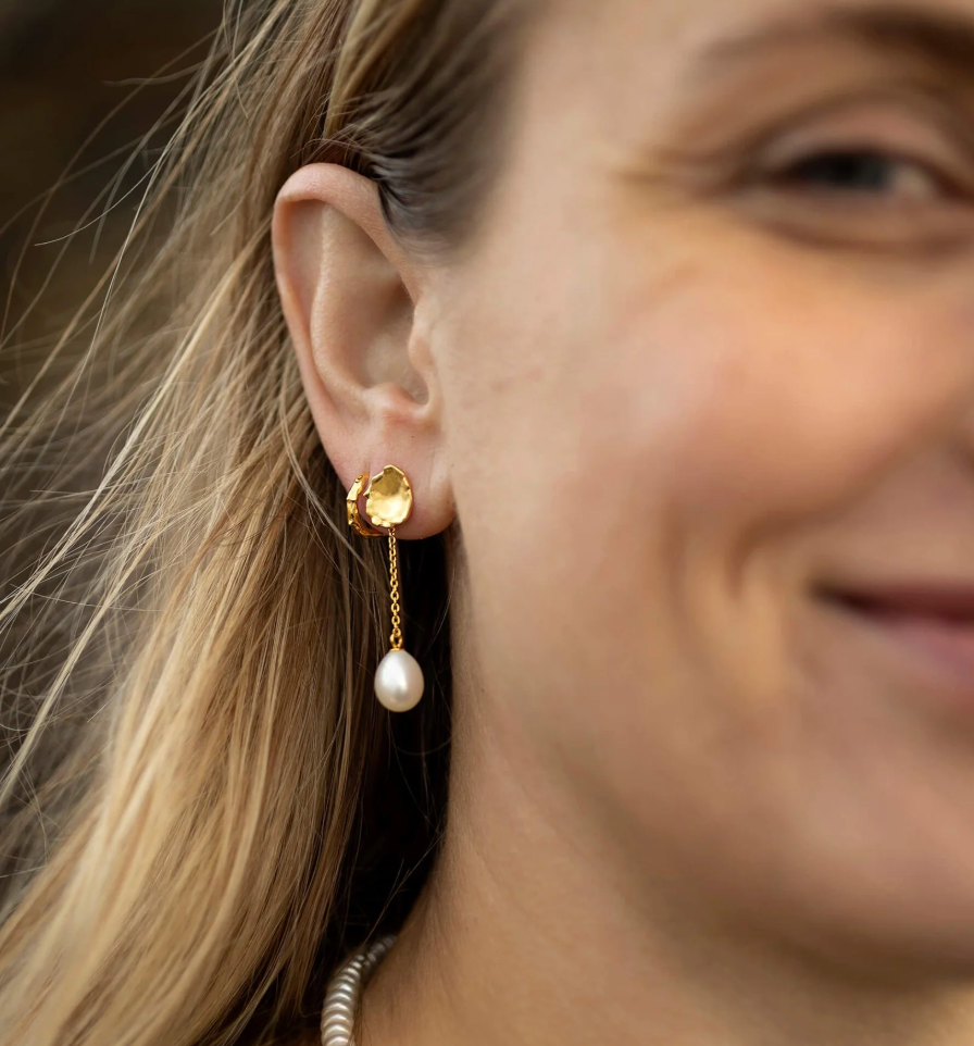 CLAUDIA BRADBY MOLTEN LAVA STUD DROP EARRINGS