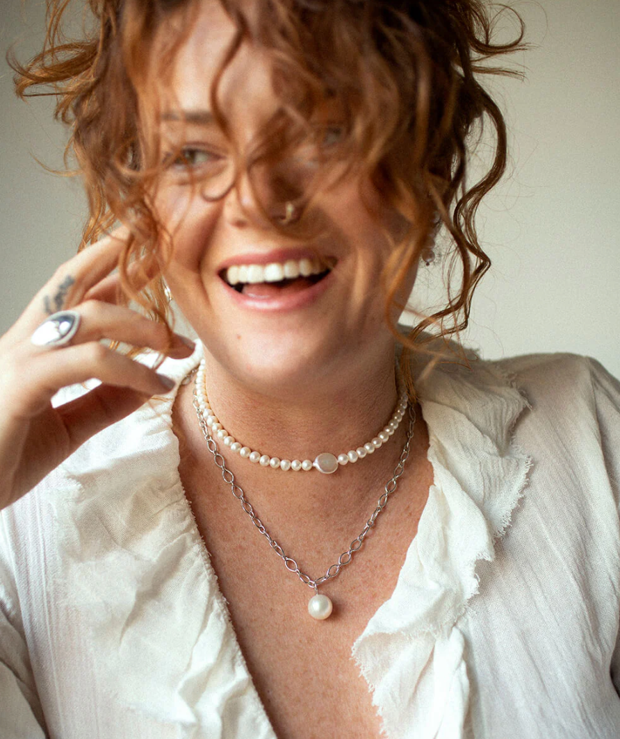 CLAUDIA BRADBY PEARL POWER CHAIN NECKLACE