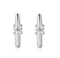 ANIA HAIE SOLITAIRE CUBIC ZIRCONIA MINI HUGGIE EARRINGS