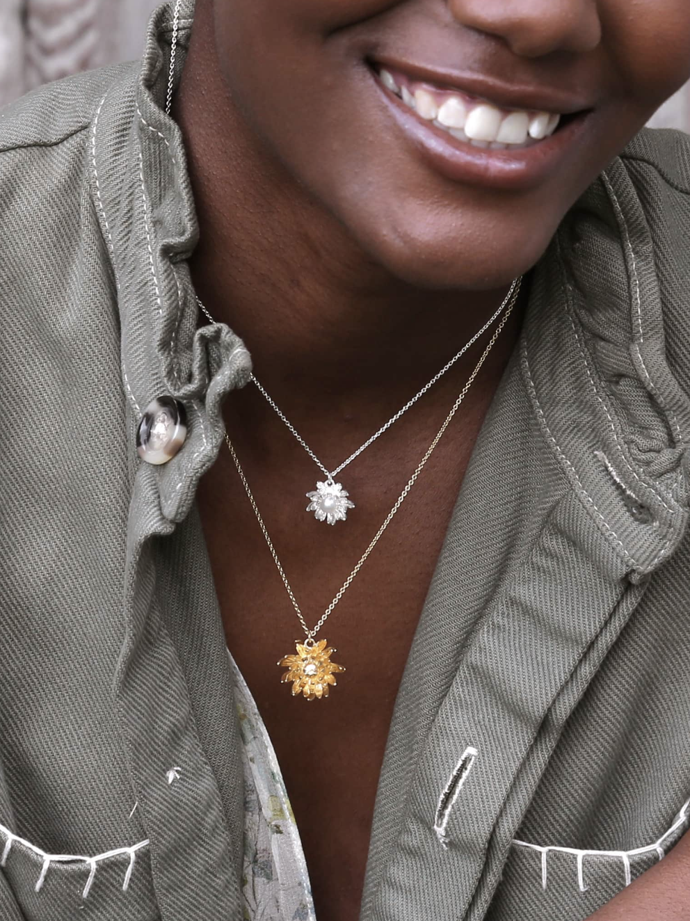 ALEX MONROE CHRYSANTHEMUM FLOWER NECKLACE