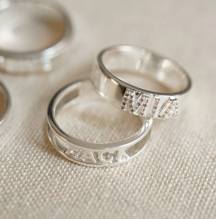 DAISY LONDON PERSONALISED CRYSTAL RING - MADE TO ORDER