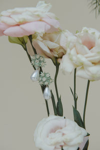 MISHKY FLOWER PEARL DROP EARRINGS
