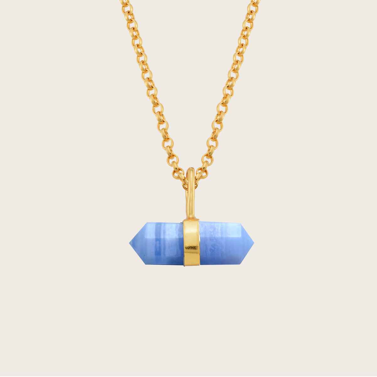 HARRY ROCKS BLUE LACE AGATE BELCHER NECKLACE