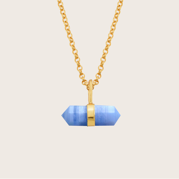 HARRY ROCKS BLUE LACE AGATE BELCHER NECKLACE