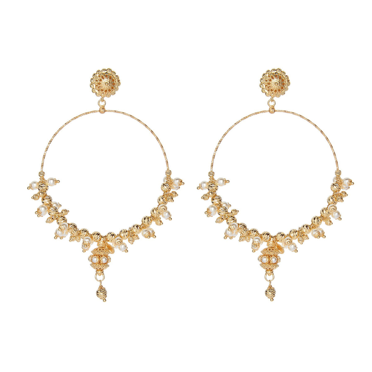 SORU MEGA HOOP PEARL EARRINGS