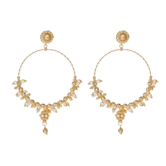 SORU MEGA HOOP PEARL EARRINGS