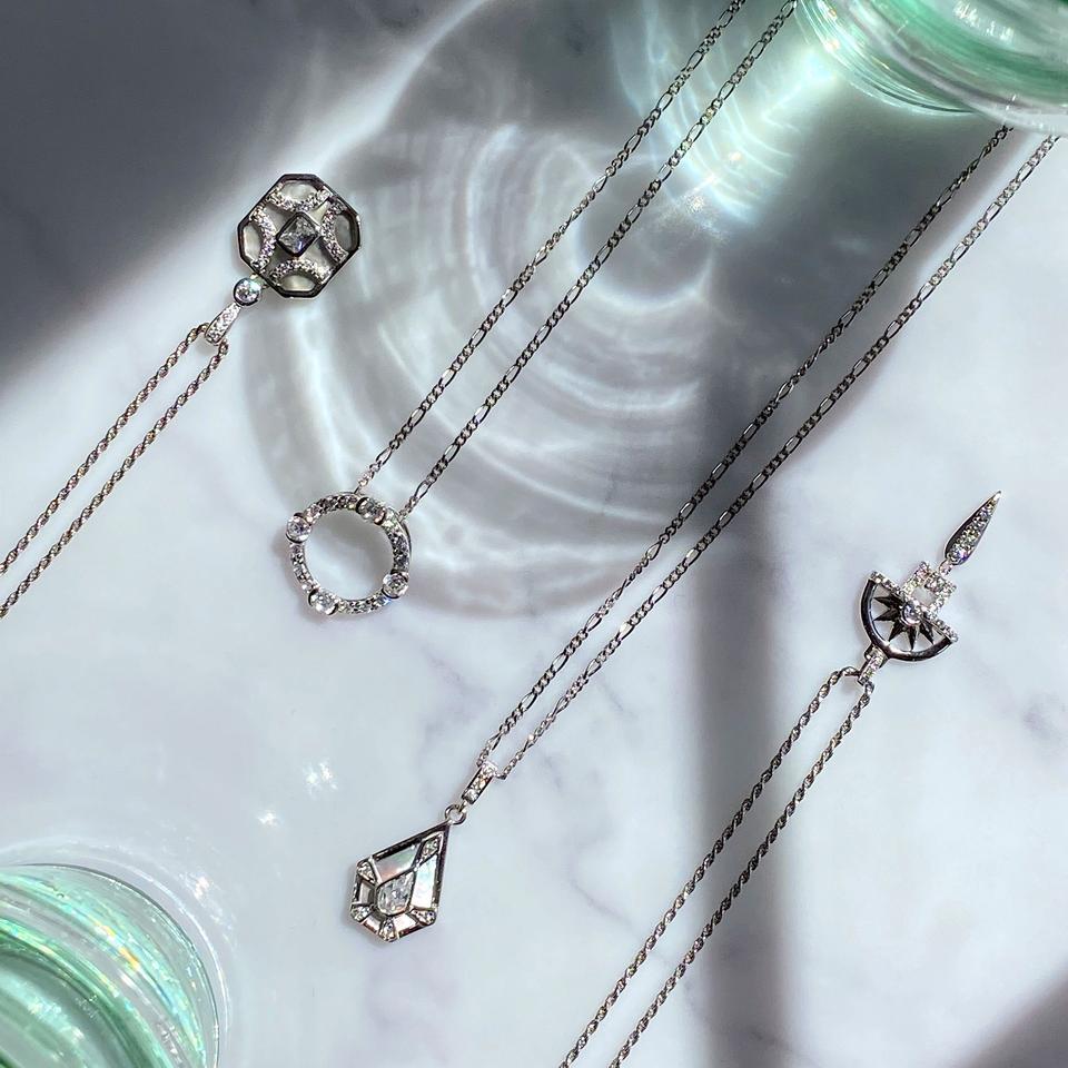 V BY LAURA VANN LUNA GOLD CIRCLE NECKLACE