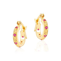 V BY LAURA VANN RED LENA HOOP EARRINGS