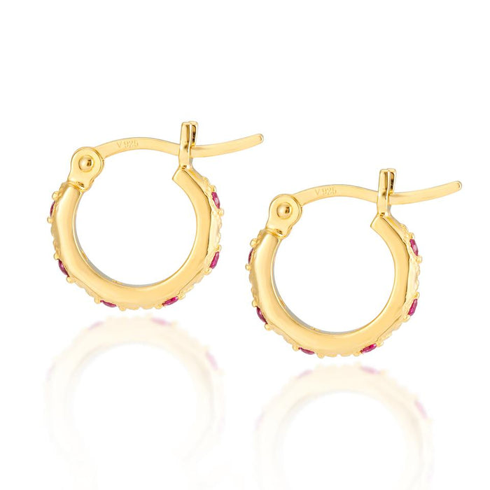 V BY LAURA VANN RED LENA HOOP EARRINGS