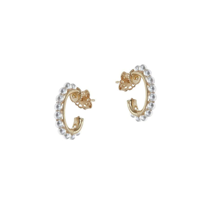SORU PEARL MONDELLO MINI HOOP EARRINGS