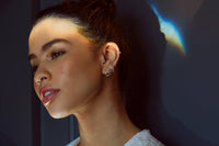 DAISY LONDON RUPI HUGGIE HOOP EARRINGS