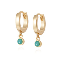 DAISY LONDON AMAZONITE HEALING STONE HUGGIE EARRINGS