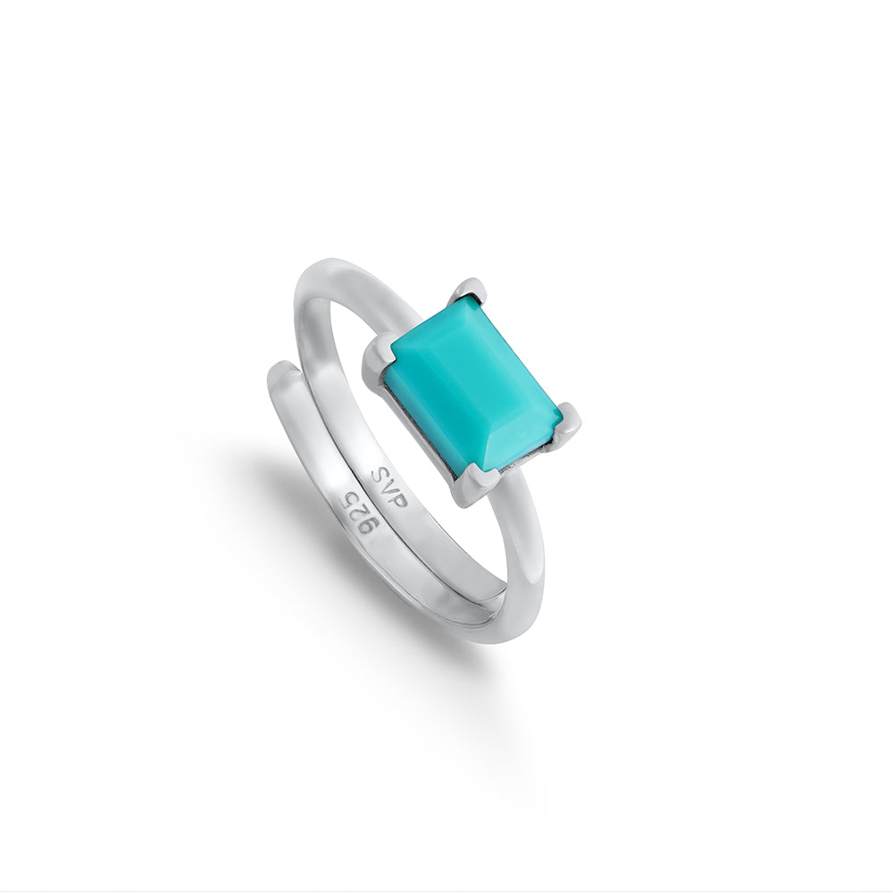 Turquoise infinity ring sales