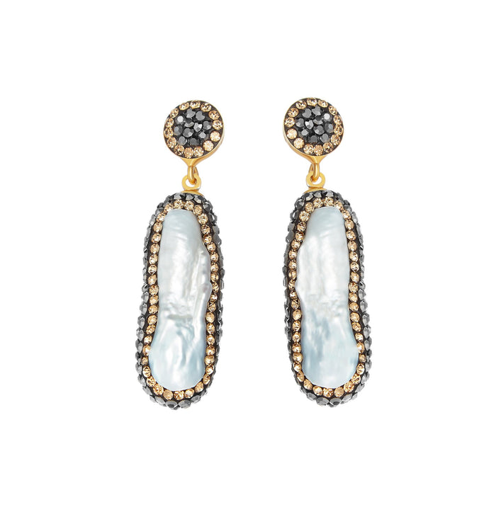 SORU BAROQUE PEARL DOUBLE SIDED DROP EARRINGS