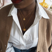 MIKAELA LYONS REVERSIBLE LIONESS COIN PENDANT