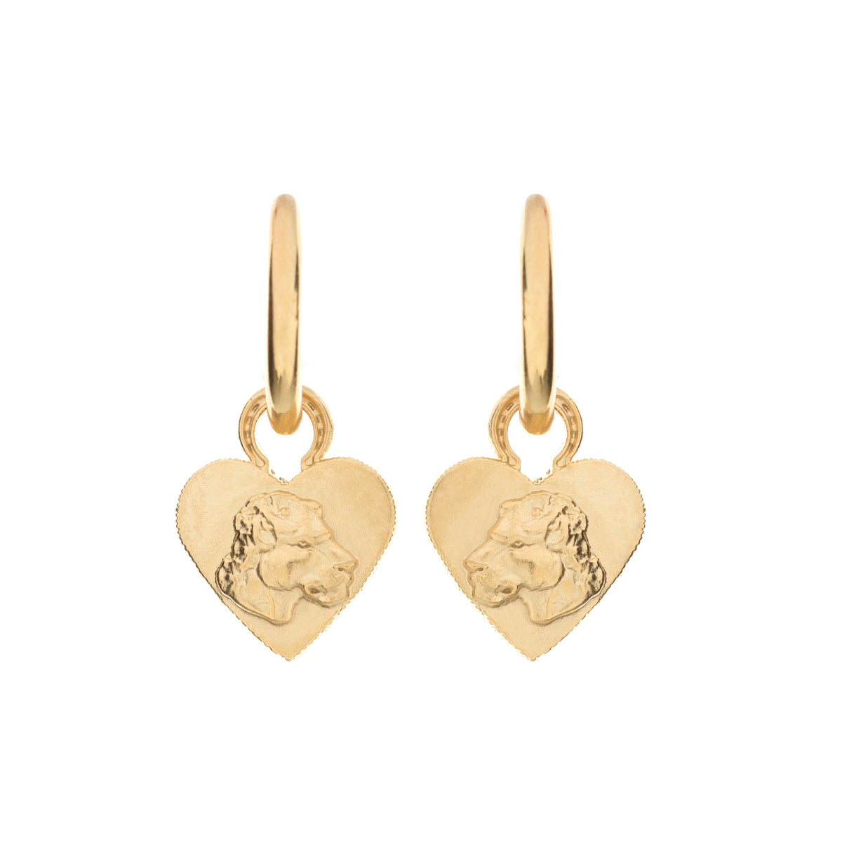 MIKAELA LYONS HOOP LIONESS HEART EARRINGS