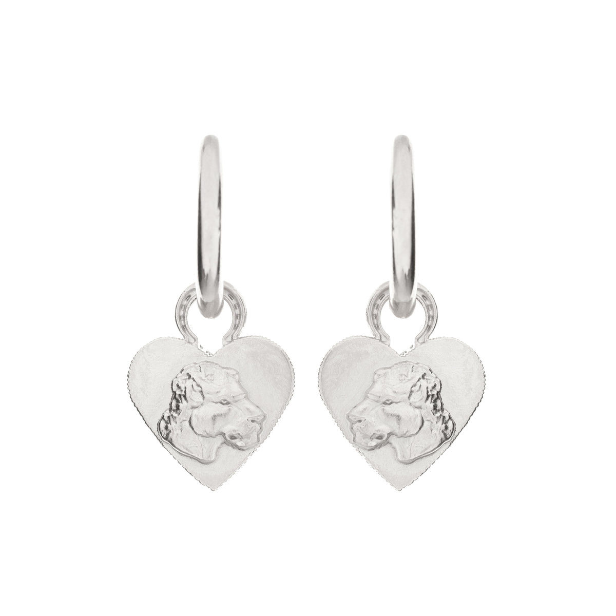 MIKAELA LYONS HOOP LIONESS HEART EARRINGS