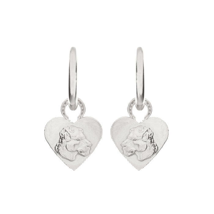 MIKAELA LYONS HOOP LIONESS HEART EARRINGS