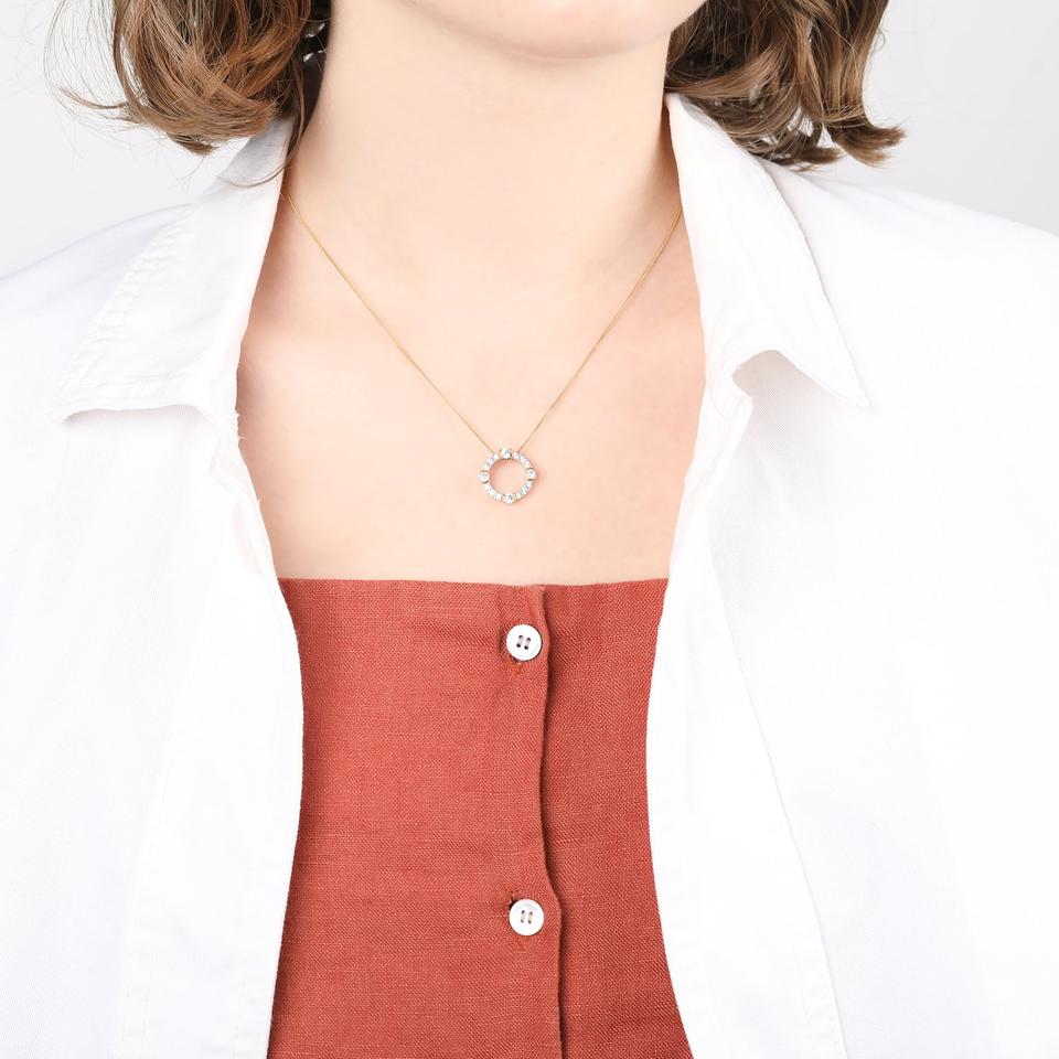 V BY LAURA VANN LUNA GOLD CIRCLE NECKLACE