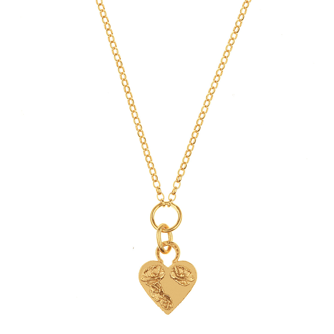 MIKAELA LYONS PETITE FLOWER HEART PENDANT