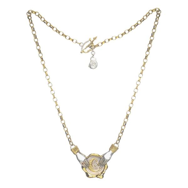 JESSICA DE LOTZ LARGE MOON SEAL NECKLACE