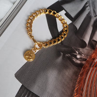 MIKAELA LYONS DOUBLE CURB CHAIN LIONESS BRACELET