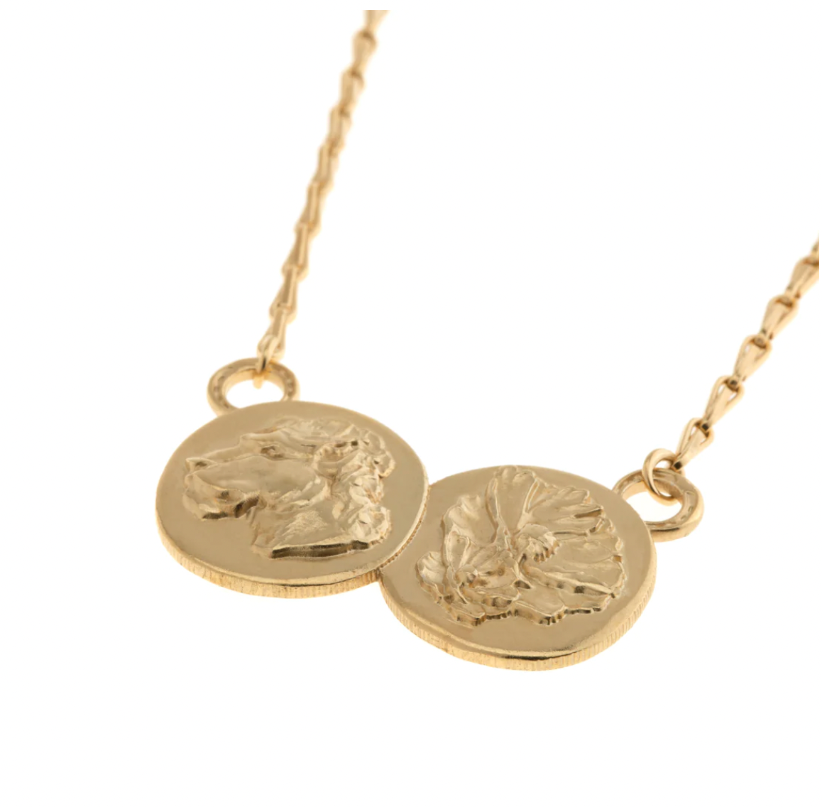 MIKAELA LYONS LIONESS DOUBLE COIN PENDANT