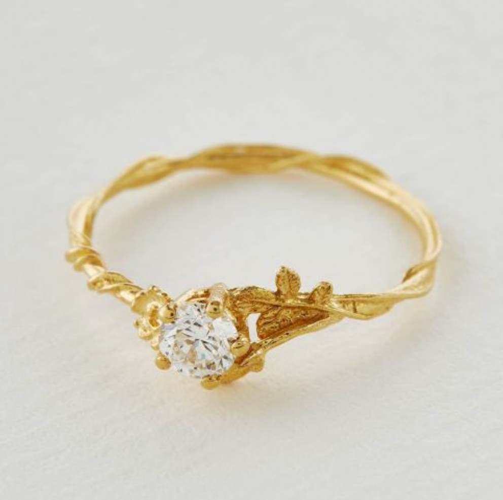 MADE TO ORDER ALEX MONROE ROSA ALBA DIAMOND RING