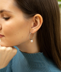 CLAUDIA BRADBY FAVOURITE HOOP WITH PEARL DROP