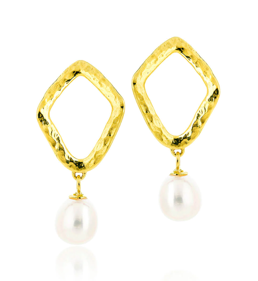 CLAUDIA BRADBY THALASSA RIPPLE STUD WITH PEARL DROP