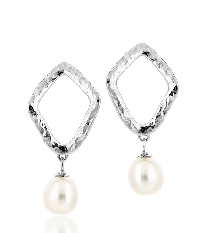 CLAUDIA BRADBY THALASSA RIPPLE STUD WITH PEARL DROP