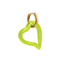SANDRALEXANDRA HEART OF GLASS LIME GREEN EARRINGS