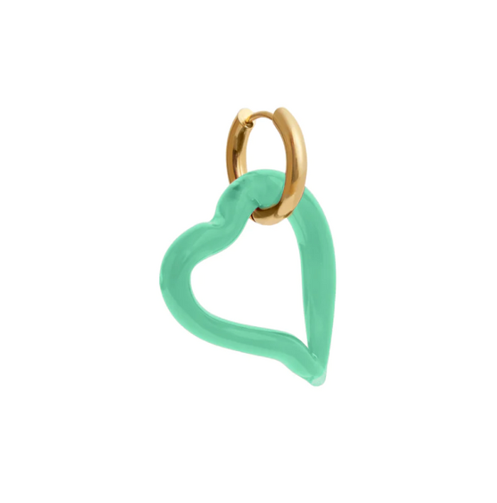 SANDRALEXANDRA HEART OF GLASS JADE GREEN EARRINGS