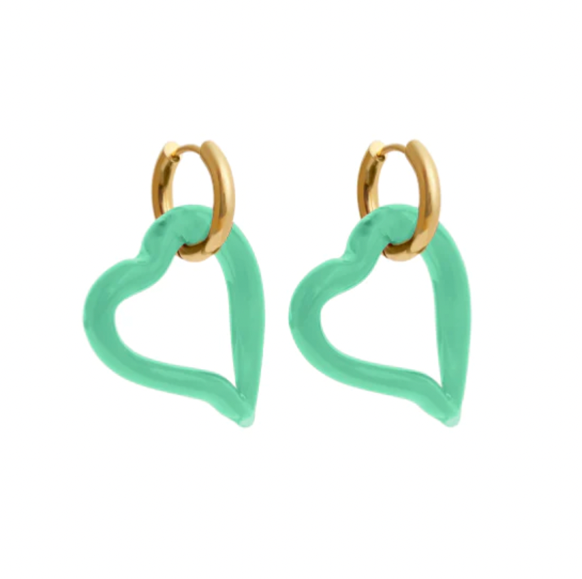SANDRALEXANDRA HEART OF GLASS JADE GREEN EARRINGS