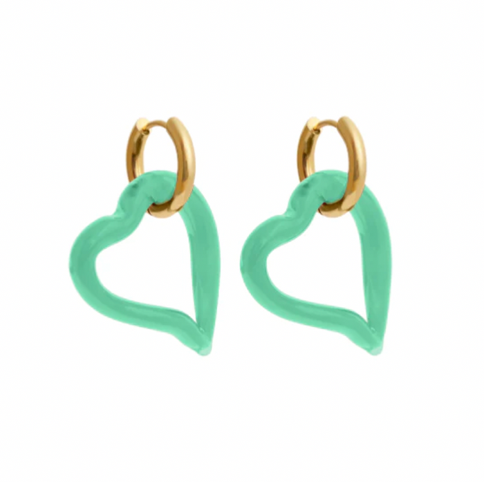 SANDRALEXANDRA HEART OF GLASS JADE GREEN EARRINGS